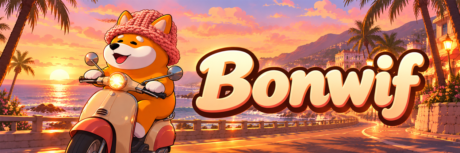 Bonwif banner along the coastal sunset road